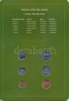 Falkland-szigetek 1985. 1P - 50P 6xklf db, forgalmi szett felbélyegzett kartonlapon T:1
Falkland Is...