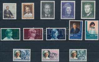 Principality of Liechtenstein 13 stamps, Liechtensteini hercegség 13 klf bélyeg közte sorok