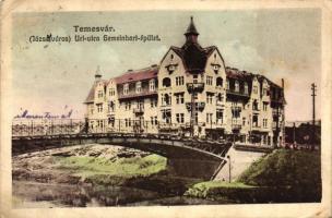 Temesvár, Timisoara; Józsefváros, Úri utca, Gemeinhart épület / bridge, street, Gemeinhart Building (EB)