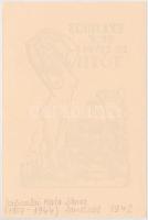 Szoboszlai Mata János (1907-1944): Erotikus ex libris, fametszet, papír, jelzett a dúcon, 14,5×10 cm