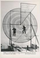 cca 1970-80  Varsó, A munka akrobatái neonreklámot szerelnek,  MTI fotó, 26x18cm