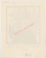 Sassy Attila (Aiglon) (1880-1967): Ex libris Ambrózy Ágoston [író, 1914-1998], klisé, papír, jelzett...