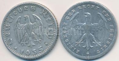 Németország / Weimari Köztársaság 1922E 200M Al + Német 3. Birodalom 1935G 50pf Al T:2
Germany / We...