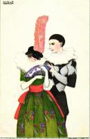 Couple in costumes, B.K.W.I. 620-5. s: Mela Koehler