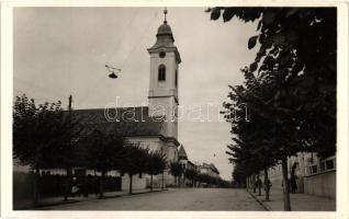 Marosvásárhely, Targu Mures; Gecse Dániel utca, Református templom / street, church