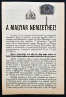 1920. "A Magyar Királyság Pártja (Royalista Párt)" fém kitűzője szórólappal T:2-