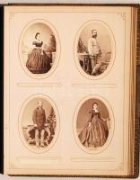 cca 1880 Nemes és főúri családok fényképeit tartalmazó fotóalbum. 113 fotó a Thiel, Deák, Lónyai, Bá...