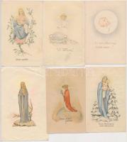 cca 1930 Scholly Gyermek szentképek, 12db, cca 11x7cm