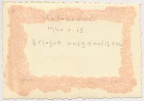 1940 Kolozsvár, elfogott vasgárdista, hátulján feliratozva, 6×8,5 cm
