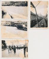 1940  Kolozsvár, Horthy Miklós kormányzó bevonulása, 4 db fotó, hátuljukon feliratozva, 6×8,5 ill. 8,5×6 cm