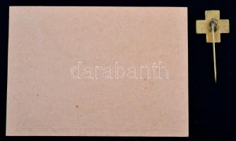 1934. "Katholikus Népszövetség" tagsági igazolványa és aranyozott, zománcozott kitűzője T:...