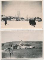 1944 Székelyudvarhely, 2 db katonai fotó, hátuljukon feliratozva, 6×8,5 cm