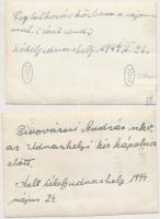 1944 Székelyudvarhely, 2 db katonai fotó, hátuljukon feliratozva, 6×8,5 cm