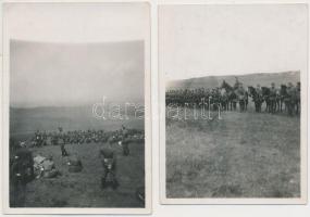 1930 2 db katonai fotó, az egyiken Röckl tábornokkal, hátuljukon feliratozva, 9×6 cm