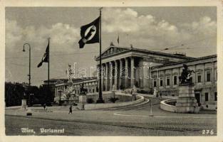 Vienna, Wien; Parliament, NS flags