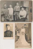 cca 1900-1940 Vegyes katonai fotók, különböző méretben és minőségben, 6db, 8x5cm és 17x11cm között