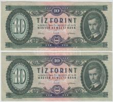 1962. 10Ft (2x) sorszámkövetők T:I,I-
