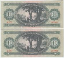 1962. 10Ft (2x) sorszámkövetők T:I,I-