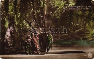 4 db RÉGI használatlan motívumlap; Az Ember Tragédiája képeslapsorozat / 4 old unused motive cards; ...