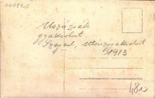 1913 Szeged, Utászok úszózsák gyakorlata / Sappers, combat engineers swimming bag excersie (EK)