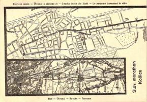 1903 Királyi Magyar Autoclub szlovák maratonja Kassán, útvonal a városon át / Automobile marathon race in Kosice, map of the race