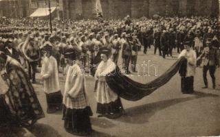 1915 Budapest; a Katolikus Népszövetség könyörgő körmenete, Katolikus Charitas javára - 2 db régi képeslap / 2 old postcards