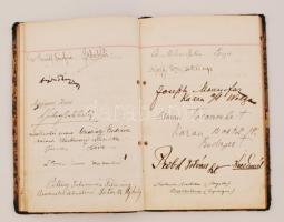 1906-1915 A Főherceg (Bródy) Sándor utcai Pannonia hotel vendégkönyve, Közel 100 oldalon beírásokkal...