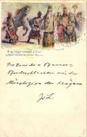 3 db RÉGI motívumlap, Ezredéves Országos Kiállítás sorozata / 3 old motive cards from the Millenium ...