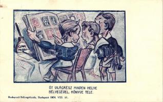 4 db RÉGI motívumlap; Budapesti Bélyegtőzsde reklám lapja, Bér rajzaival / 4 old motive cards; Hunga...