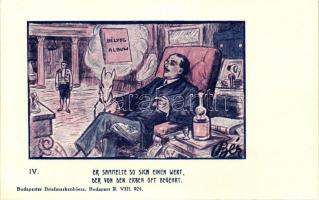 4 db RÉGI motívumlap; Budapesti Bélyegtőzsde reklám lapja, Bér rajzaival / 4 old motive cards; Hunga...