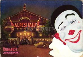 Budapest XIV. Angol park, Alpesi falu, bohóc, reklám (b)