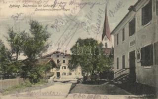 Bad Häring, Dorfstrasse mit Gedenktafel für Landsturmhauptmann Kegel / School, military monument