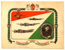 cca 1940 Magyar repülőstiszti szolgálati emlék  / Hungarian air-force officer memory for the service  32x25 cm