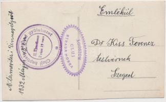 1932 Kolozsvár, fotó a baptista gyülekezet alámerülési ünnepségéről, hátulján feliratozva, 8×13,5 cm