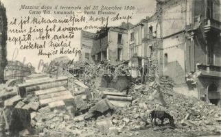1908 Messina, Terremoto, Corso Vitt. Emanuele / after the earthquake, destroyed building