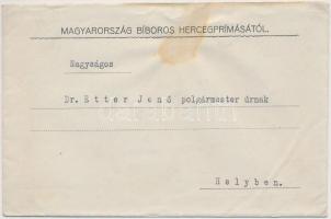 1942 Serédi Jusztinián (1884-1945) bíbornok, hercegprímás, esztergomi érsek nyomtatott meghívója Ett...