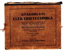 cca 1940 Gyakorlati elektrotechnika, kapcsolási vázlatai, sérült mappában 15 lap, 50×40 cm