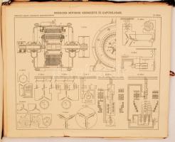 cca 1940 Gyakorlati elektrotechnika, kapcsolási vázlatai, sérült mappában 15 lap, 50×40 cm