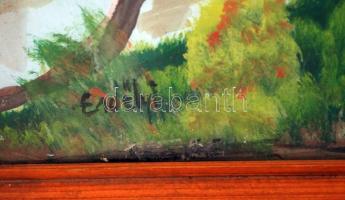 Erdélyi jelzéssel: Erdőirtás. Tempera, karton, üvegezett keretben, 50×42 cm