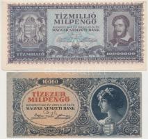 1946. 10.000MP + 10.000.000MP mindkettő vágáshibával T:II,II-