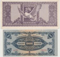 1946. 10.000MP + 10.000.000MP mindkettő vágáshibával T:II,II-