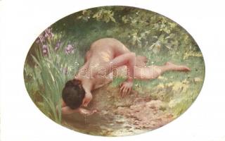 The spring / Erotic nude art postcard s: Charles A. Lenoir