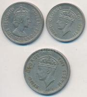 Vegyes: Malaya / Brit gyarmat 1948. 10c Cu-Ni + 1950. 5c Cu-Ni "VI. György" + Nigéria / Br...