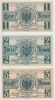 Ausztria / Mauthausen / hadifogolytábor ~1916. 1K + 2K + 5K perforációval T:I Austria / Mauthausen / POW camp ~1916. 1 Krone + 2 Kronen + 5 Kronen with perforation C:UNC