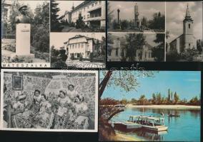 45 db MODERN, magyarországi városképes képeslap, 23 színes és 22 fekete-fehér lap, vegyes minőség / 45 modern Hungarian town view postcards, 23 color and 22 black and white postcards, mixed quality