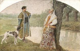 3 db RÉGI motívum képeslap, S. Solomko képei, T.S.N. No. 76., 105. és 176. sorszámú lapok, vegyes mi...