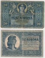 1919. július 15. 10K + 1919. július 15. 20K T:III,II-,IV ragasztásnyom