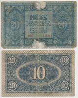 1919. július 15. 10K + 1919. július 15. 20K T:III,II-,IV ragasztásnyom