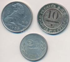 Belgium 1862. 10c Cu-Ni + 1939. 1Fr Ni + Szövetséges megszállás 1944. 2Fr Zn T:2,2-
Belgium 1862. 1...