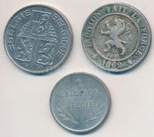 Belgium 1862. 10c Cu-Ni + 1939. 1Fr Ni + Szövetséges megszállás 1944. 2Fr Zn T:2,2-
Belgium 1862. 1...